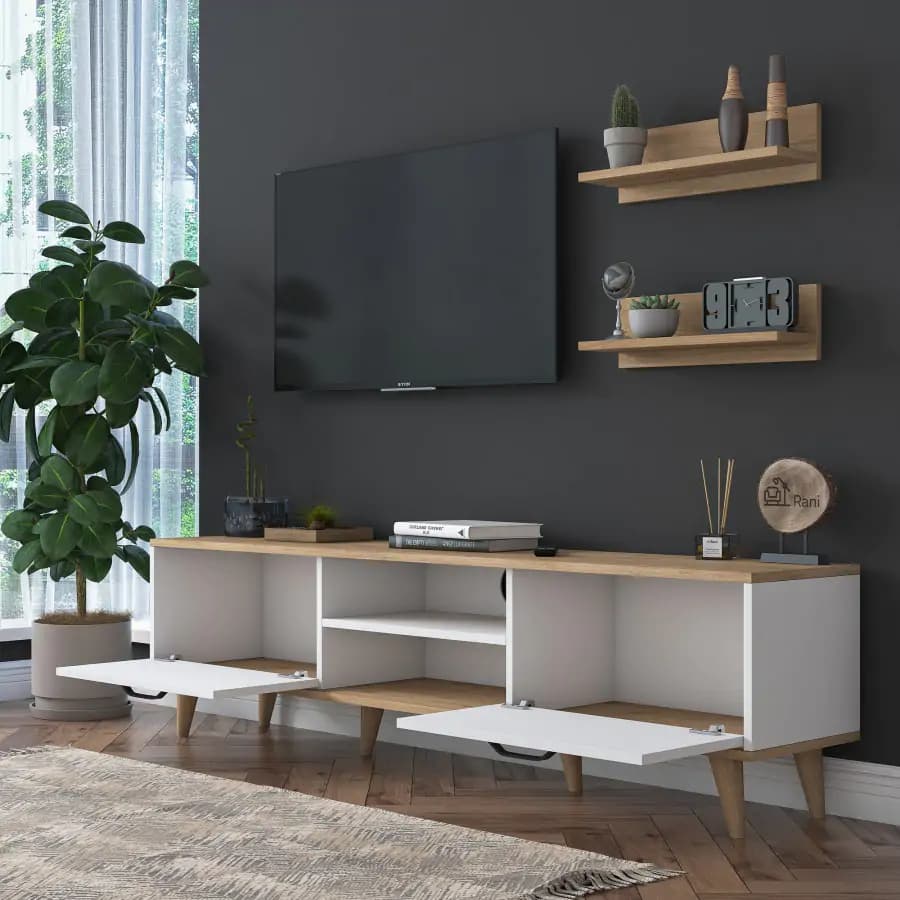 Casarredo Obývací stěna TROPEA - bílá/ořech - náhled 5