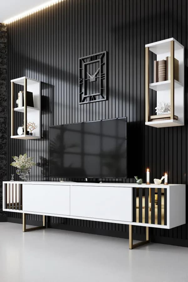 Casarredo Obývací stěna Gold Line - bílá/černá - náhled 3