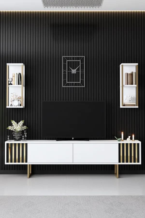 Casarredo Obývací stěna Gold Line - bílá/černá