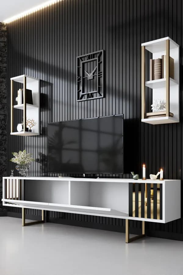 Casarredo Obývací stěna Gold Line - bílá/černá - náhled 4