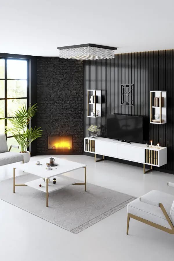 Casarredo Obývací stěna Gold Line - bílá/černá - náhled 5