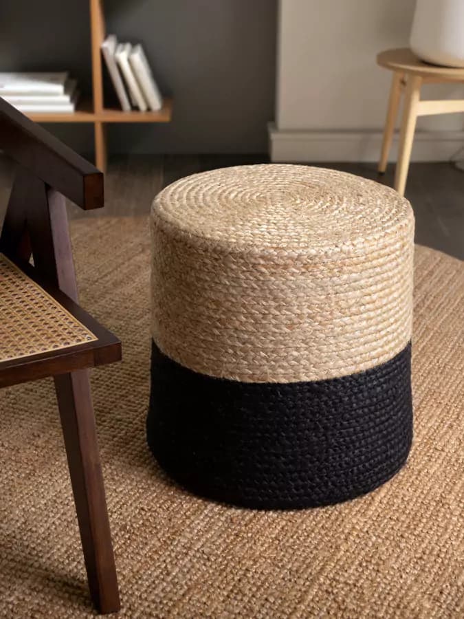 Hanse Home Taburet JUTTA POUF 106237 Beige/Black 40x40 cm - náhled 2