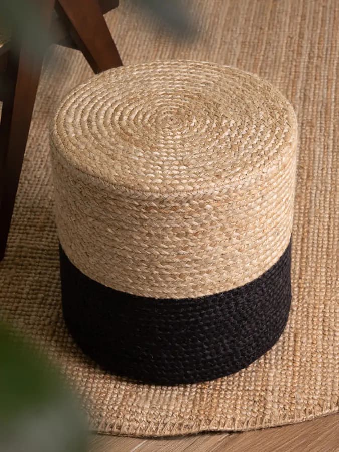 Hanse Home Taburet JUTTA POUF 106237 Beige/Black 40x40 cm - náhled 3