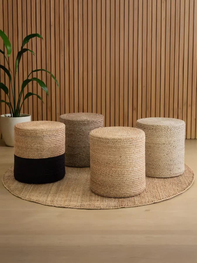 Hanse Home Taburet JUTTA POUF 106237 Beige/Black 40x40 cm - náhled 5