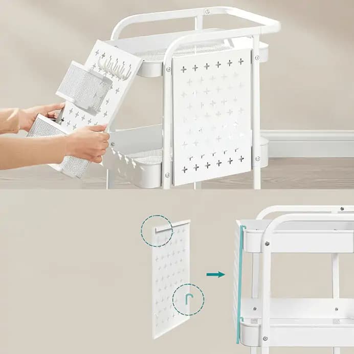 Autronic Pojízdný regál APV-E1037 WT - bílá - náhled 4