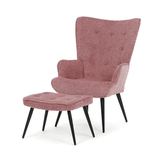 Autronic Křeslo s podnožkou AK-303 PINK2