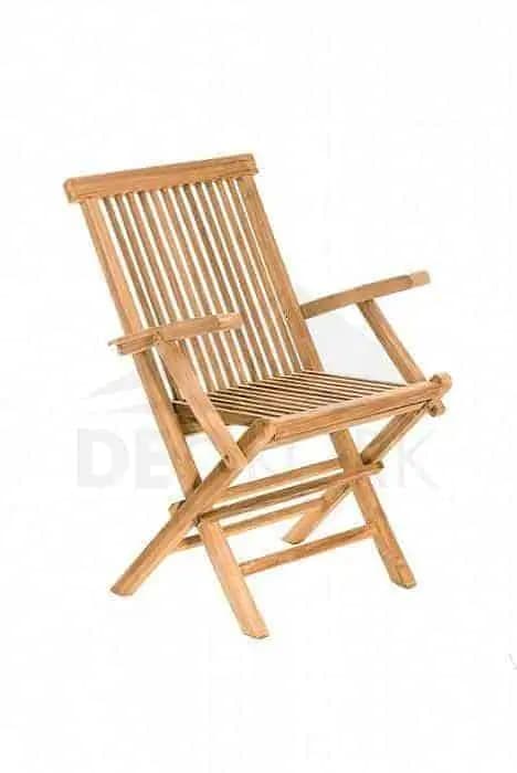 ATAN Zahradní skládací křeslo s poduškou IVORY (teak) - náhled 2