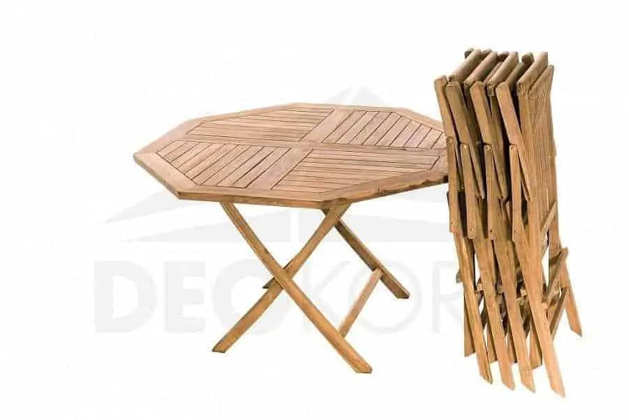 ATAN Zahradní skládací křeslo s poduškou IVORY (teak) - náhled 4