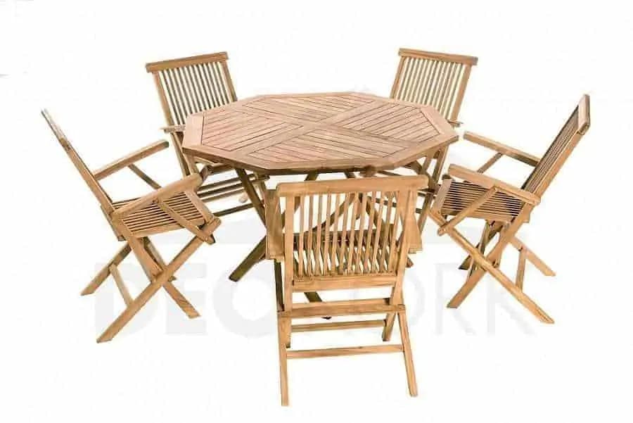 ATAN Zahradní skládací křeslo s poduškou IVORY (teak) - náhled 5