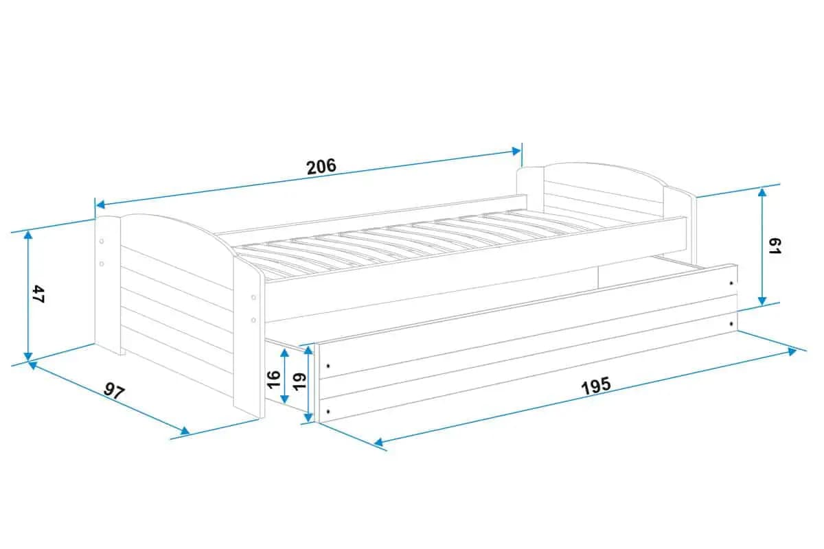Falco Postel Lizzie 90x200 bílá/bílý pásek - náhled 3