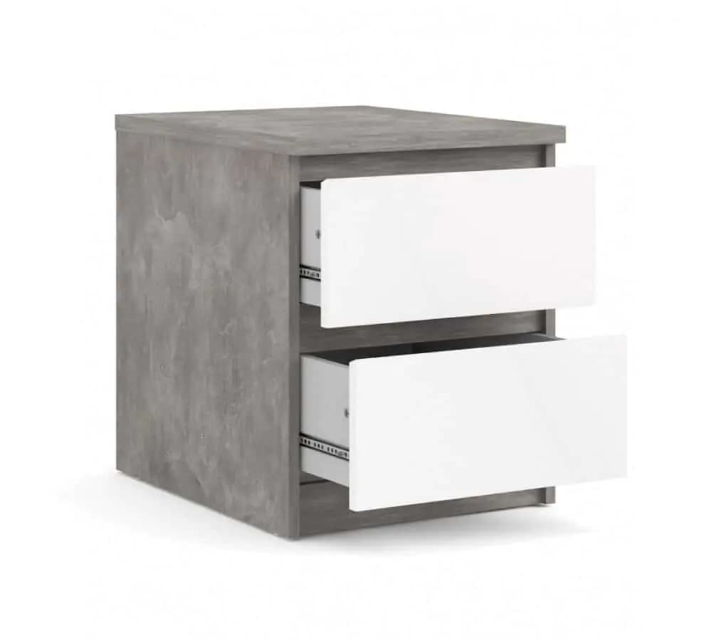 Falco Noční stolek Simplicity 230 beton/bílý lesk - náhled 4