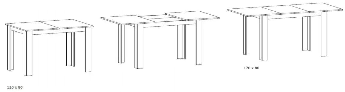Casarredo Jídelní stůl rozkládací MANGA 120(170)x80 wenge - náhled 3
