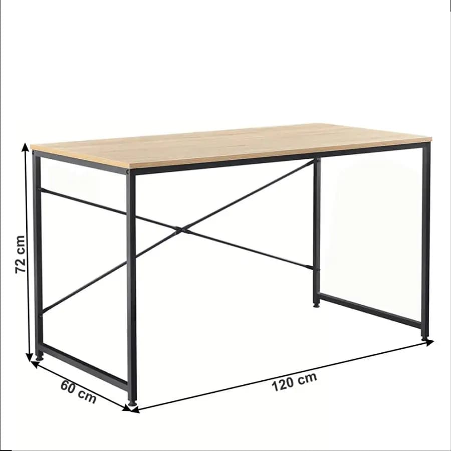 ATAN Psací stůl MELLORA 120 x 60 cm - dub / černá - rozbaleno - náhled 5
