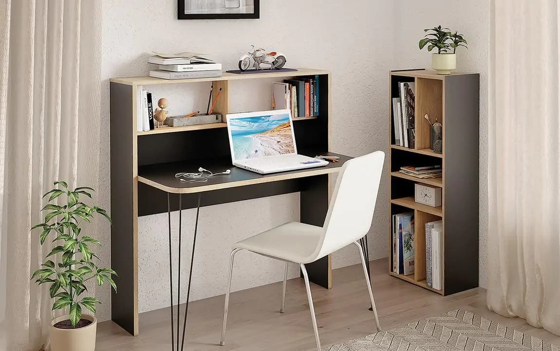 Casarredo Pracovní stůl BRAYDEN 3 12.67 černá/dub sonoma - náhled 5