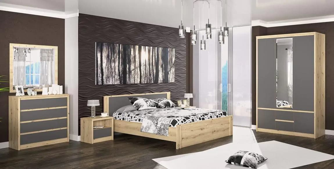 Casarredo Postel DOMINIKA 160 dub artisan/šedý - náhled 2