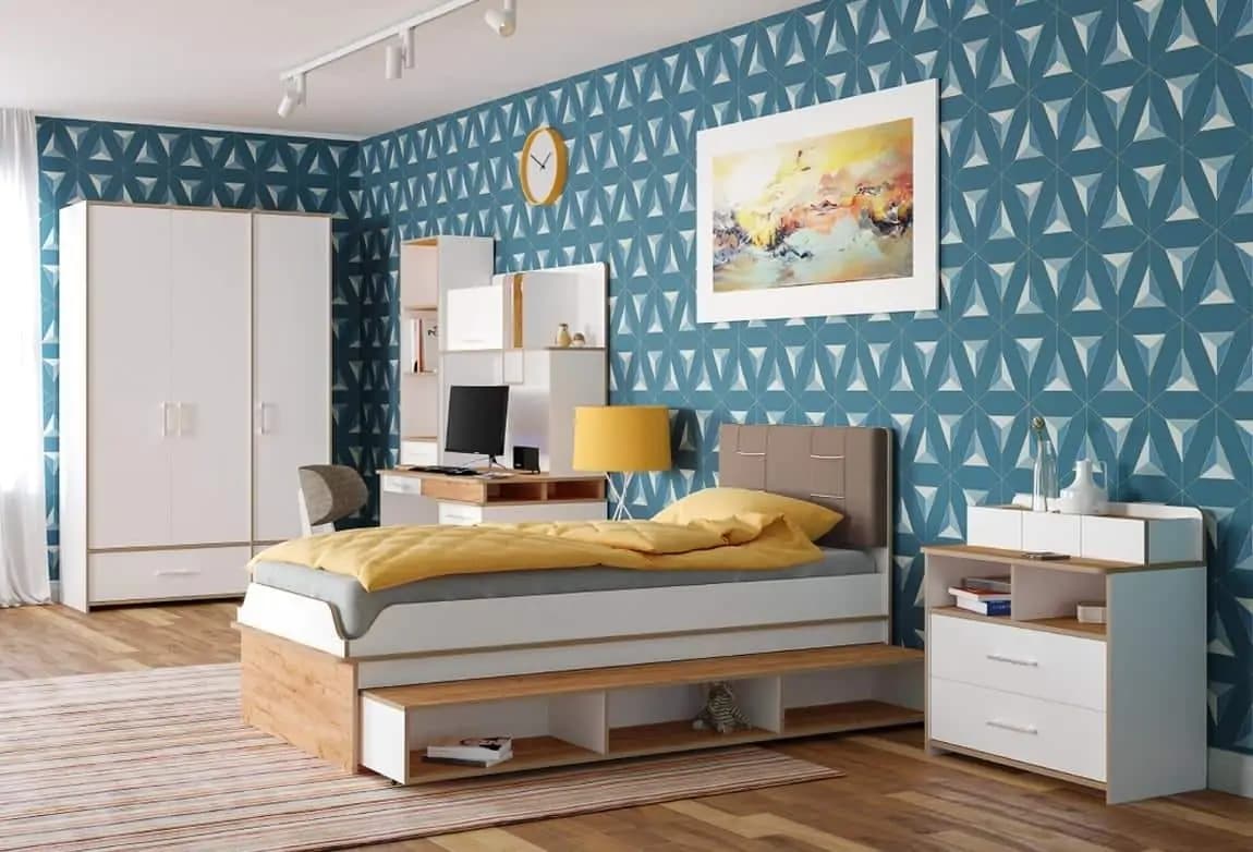 Casarredo Postel 90 WOODY bílá/dub kraft zlatý - náhled 2