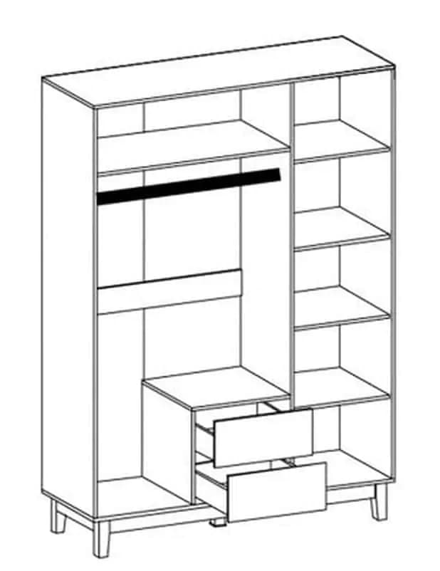 Casarredo Šatní skříň 3D2S PATRICIA bílá/dub sonoma - náhled 2