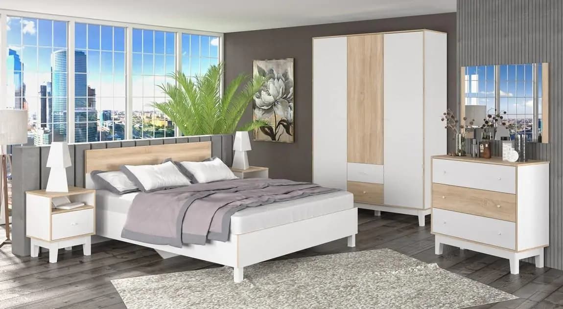 Casarredo Šatní skříň 3D2S PATRICIA bílá/dub sonoma - náhled 3