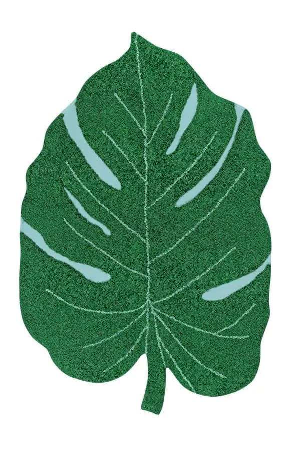 Lorena Canals Bio koberec kusový, ručně tkaný Monstera Leaf zelená 120x180 cm