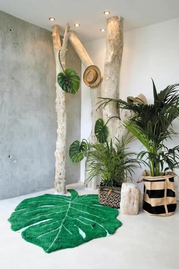 Lorena Canals Bio koberec kusový, ručně tkaný Monstera Leaf zelená 120x180 cm - náhled 5