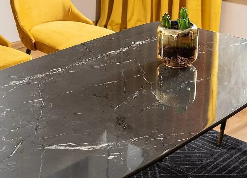 Casarredo Jídelní stůl CYRYL I 140x80 černá/zlatá - náhled 3