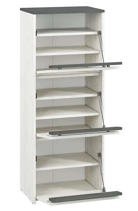 Casarredo Botník 3D s výklopnými dvířky FARFARA borovice sněžná/antracit - náhled 2