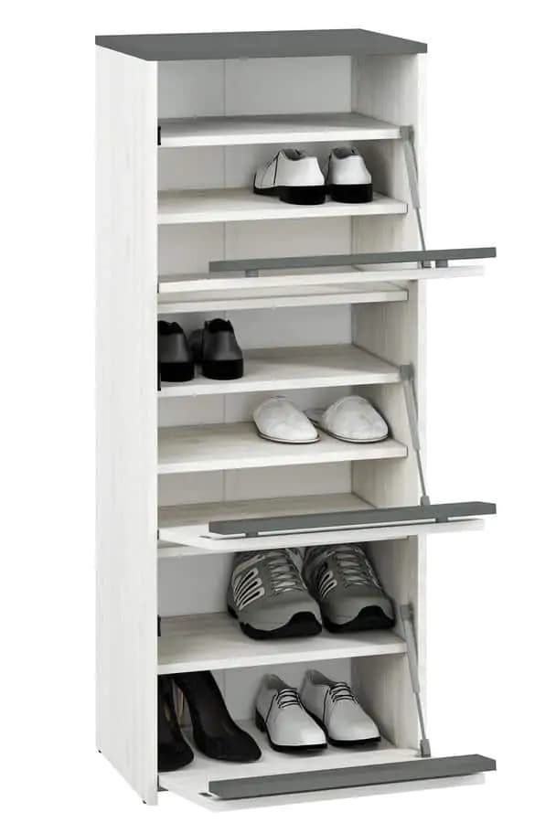 Casarredo Botník 3D s výklopnými dvířky FARFARA borovice sněžná/antracit - náhled 3