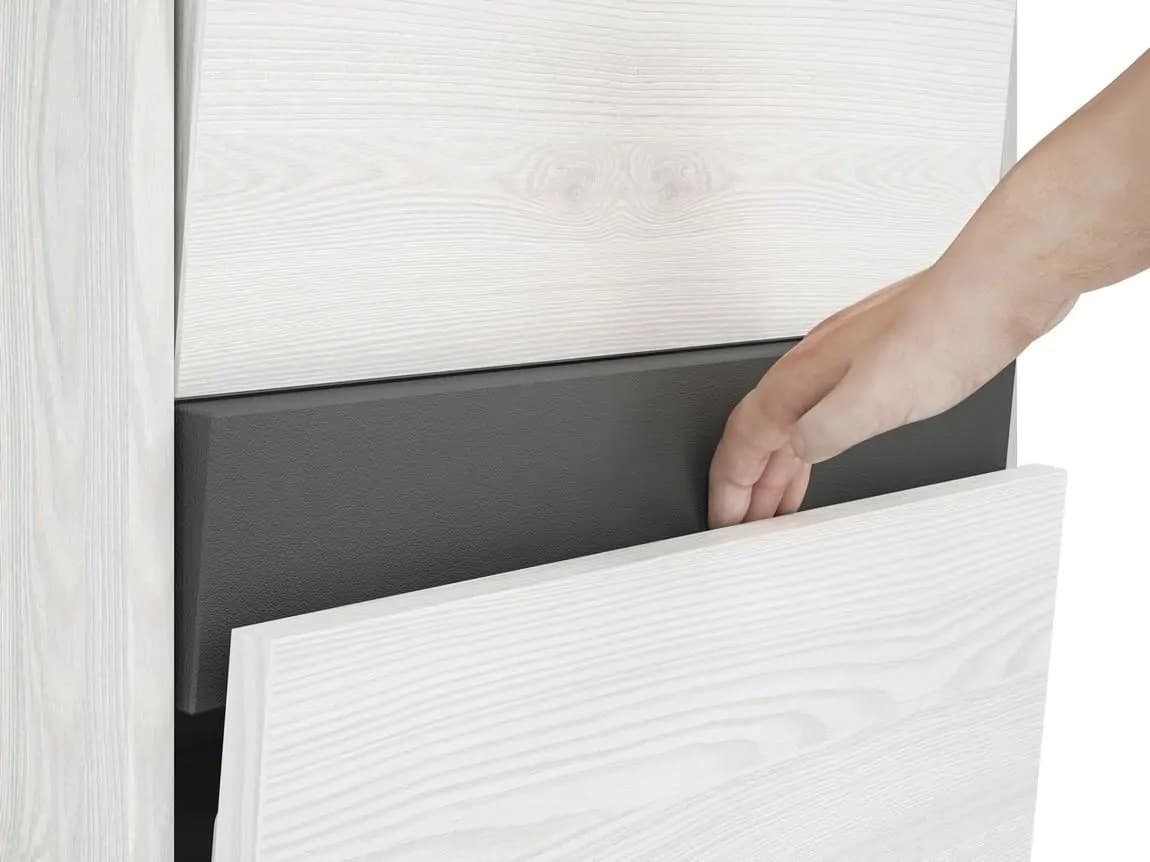 Casarredo Botník 3D s výklopnými dvířky FARFARA borovice sněžná/antracit - náhled 4