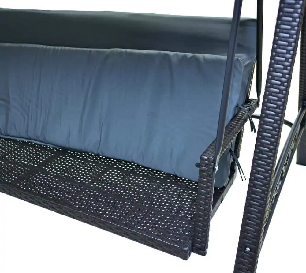 Rojaplast Houpačka RATTAN s šedou poduškou - náhled 4