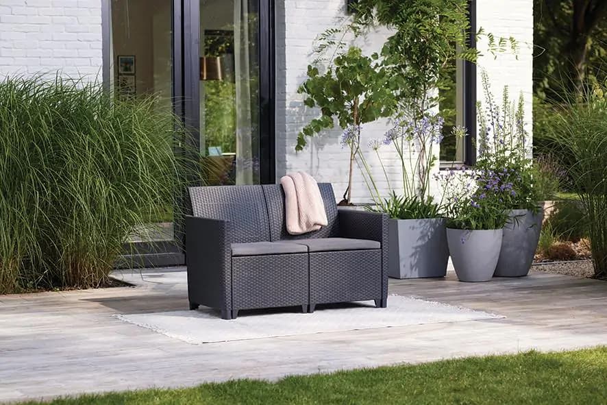 Keter CLAIRE 2 SEATERS SOFA - grafit - náhled 3