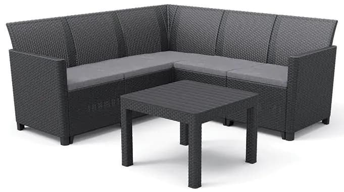 Keter CLAIRE 5 SEAT CORNER set - grafit