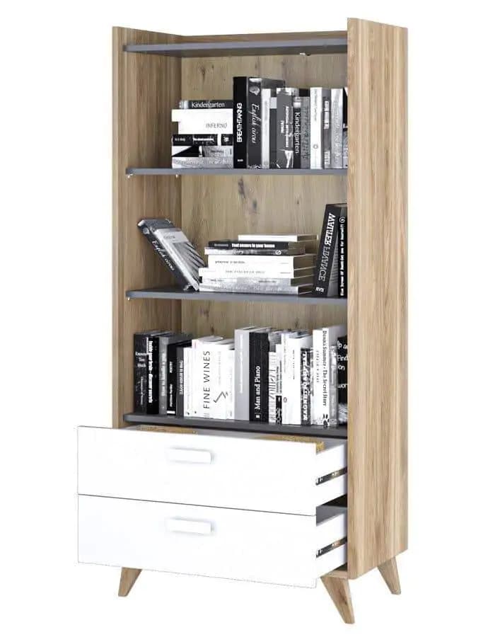 Casarredo Regál MOYA 2S dub castello/šedá/bílá - náhled 3