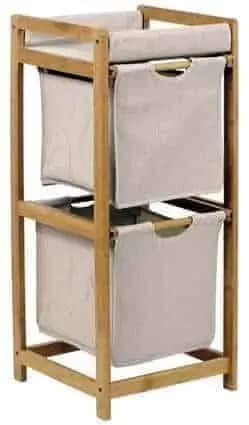 Autronic Regál bambus 2 šedé police DR-012-2 - náhled 3