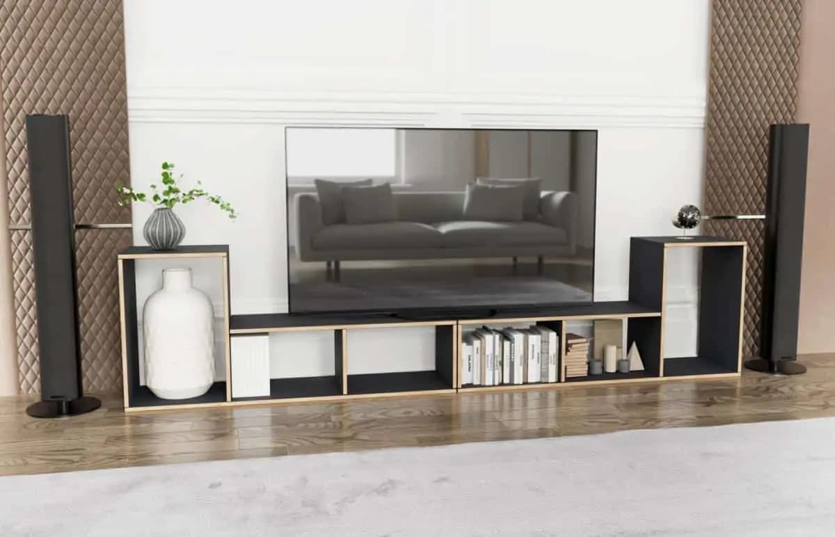 Casarredo Modulární regály TETRIS - 2ks- barva grafit/craft zlatý - náhled 3