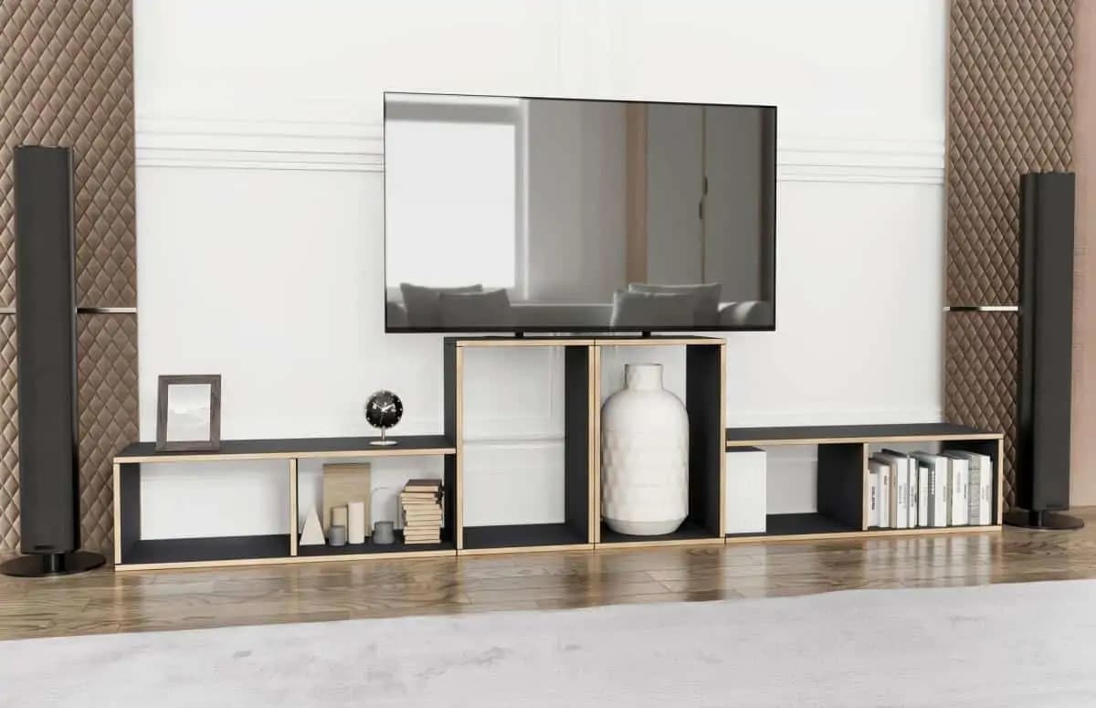 Casarredo Modulární regály TETRIS - 2ks- barva grafit/craft zlatý - náhled 5