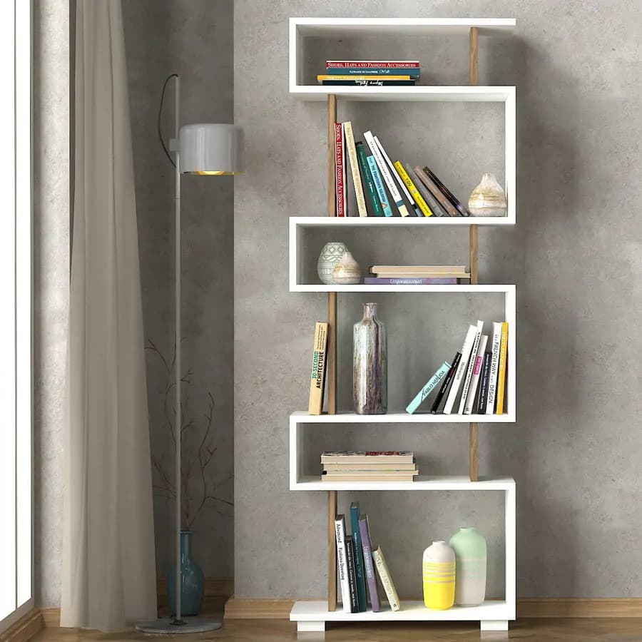 Casarredo Policový regál BRIK bílá/ořech - náhled 2