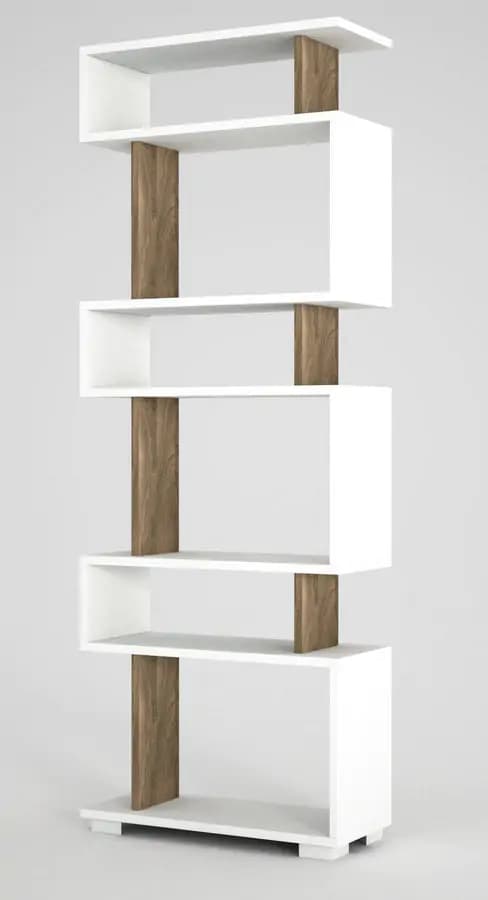 Casarredo Policový regál BRIK bílá/ořech - náhled 3