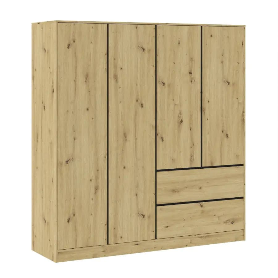 Casarredo Šatní skříň 4D2S BURELA dub artisan/antracit
