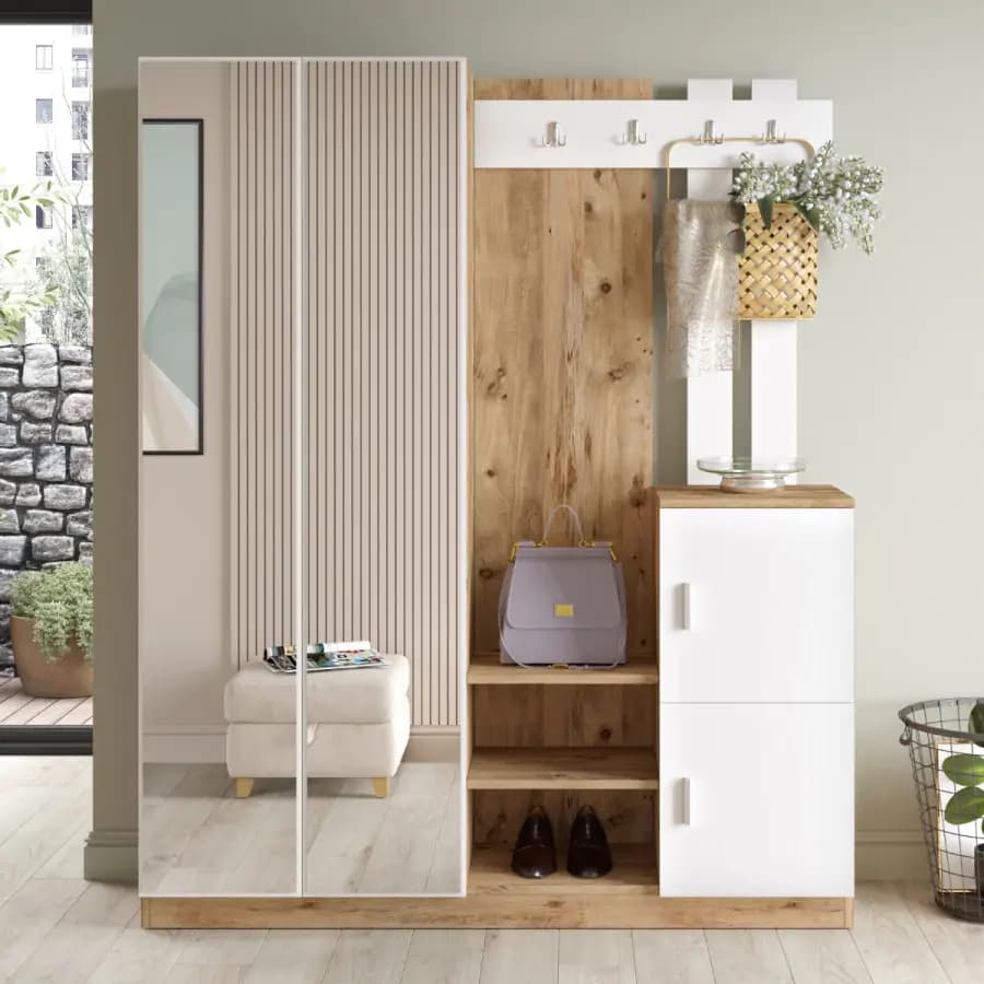 Casarredo Předsíňová sestava JENKS, bílá/borovice