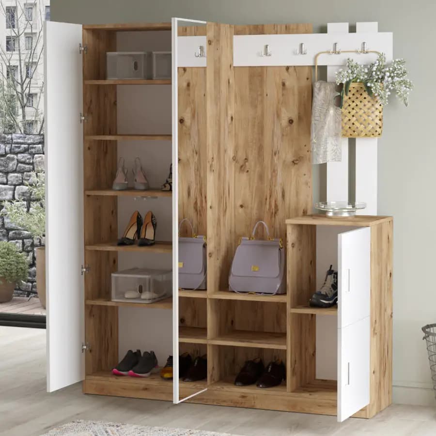 Casarredo Předsíňová sestava JENKS, bílá/borovice - náhled 2