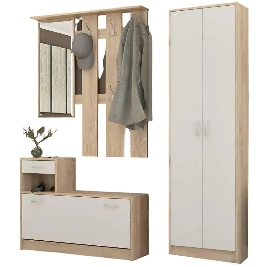 Casarredo Předsíňová stěna se skříní ORION dub sonoma/bílá - náhled 2
