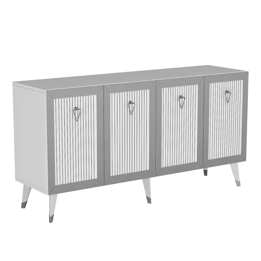 Casarredo Komoda Bare - bílá / stříbrná