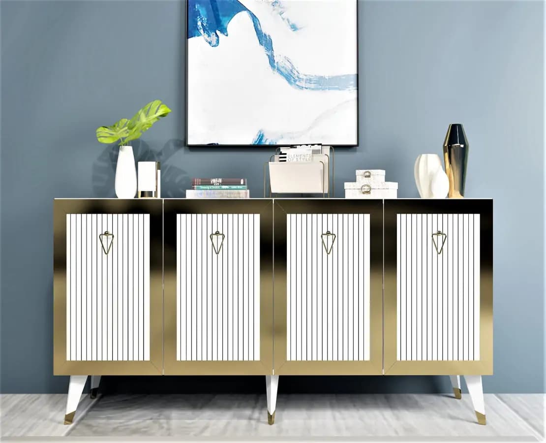Casarredo Komoda Bare - bílá / zlatá - náhled 3