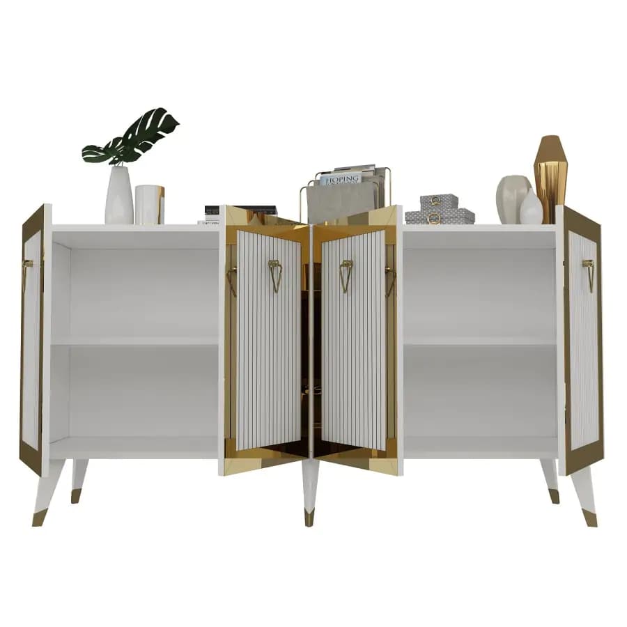 Casarredo Komoda Bare - bílá / zlatá - náhled 2