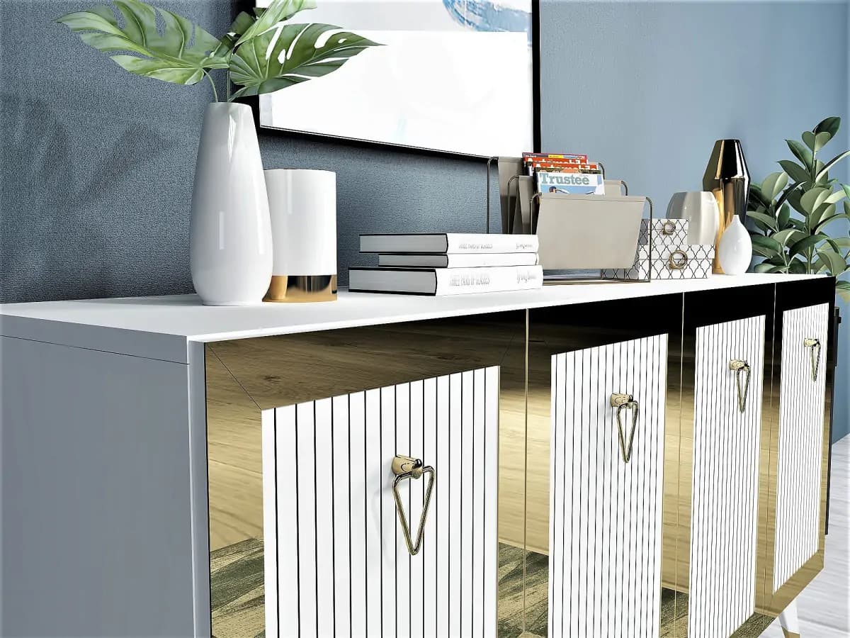 Casarredo Komoda Bare - bílá / zlatá - náhled 4