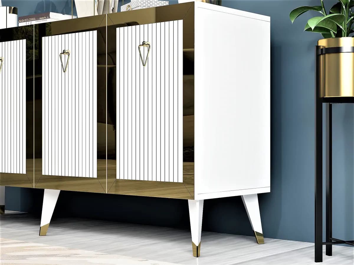 Casarredo Komoda Bare - bílá / zlatá - náhled 5