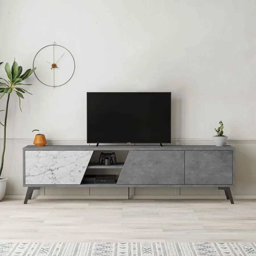 Casarredo TV stolek FARNESE - šedá/bílý