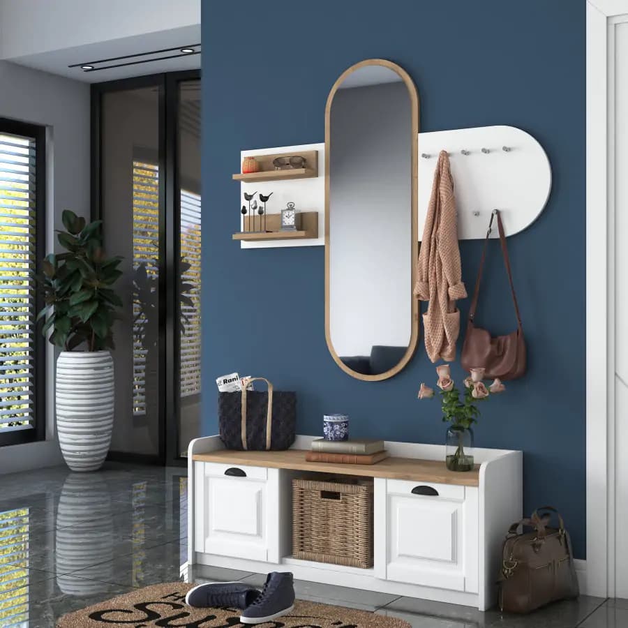 Casarredo Předsíňová stěna RIVOLI - bílá/ořech - náhled 4