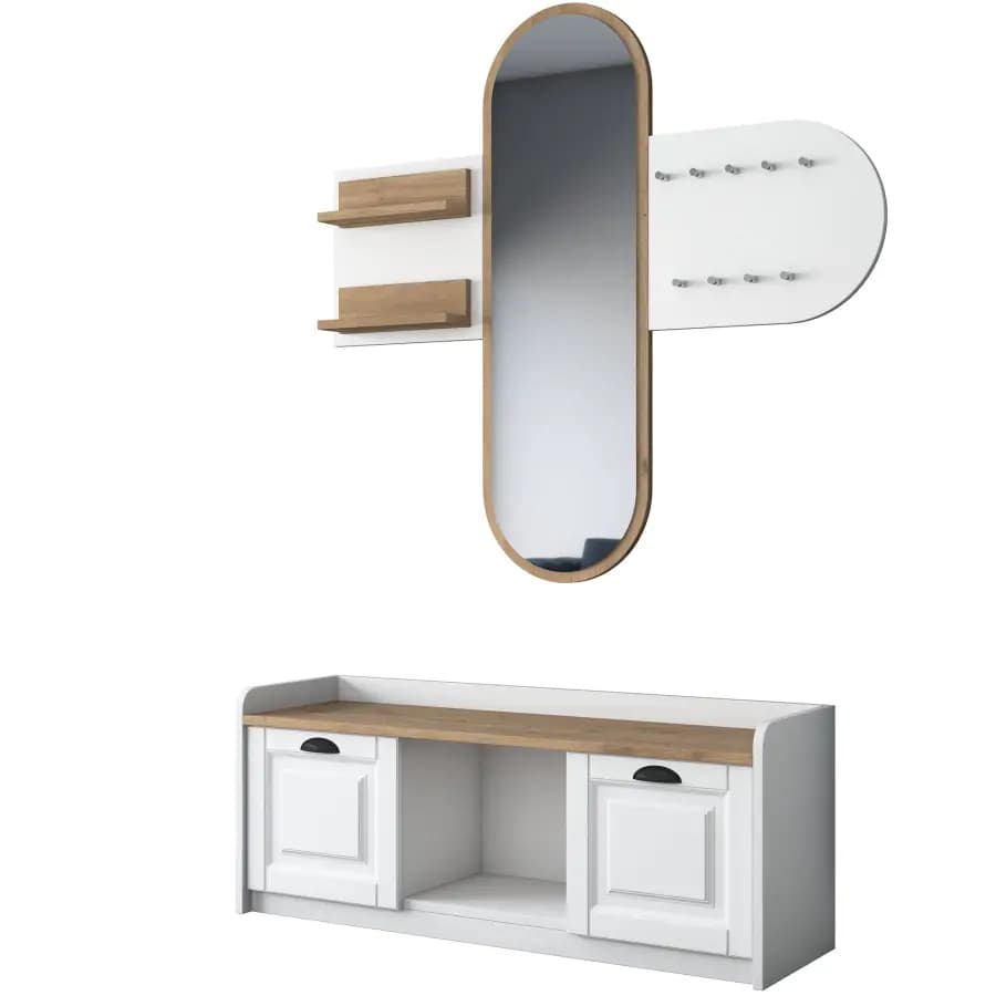 Casarredo Předsíňová stěna RIVOLI - bílá/ořech - náhled 2