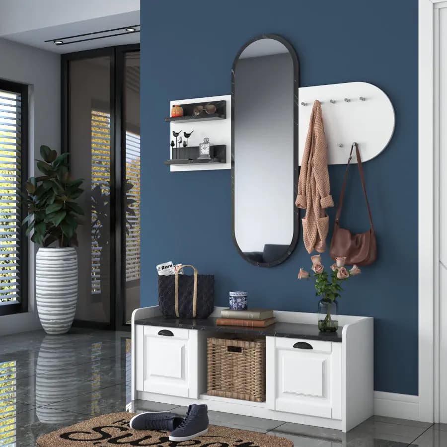 Casarredo Předsíňová stěna RIVOLI - bílá/mramor